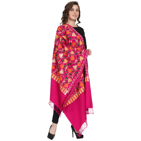 Women's Aari Embroidered Wool Stole